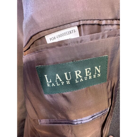 Lauren Ralph Lauren Mens Wool Blazer 42L Brown Tweed Preppy Scholar - Picture 4 of 12